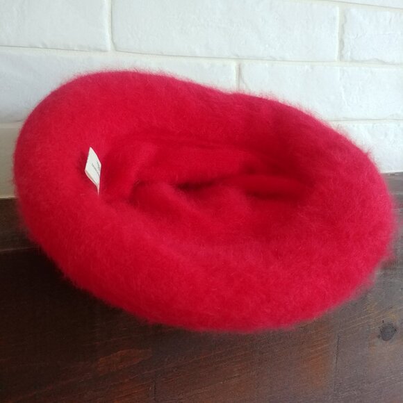 Vintage Parkhurst made in Canada 75% angora red tam hat cap lambswool wool blend - Picture 6 of 13